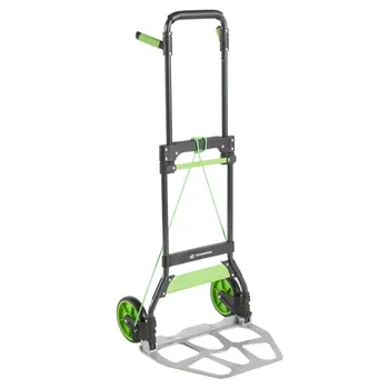Тележка Standers двухколесная складная алюминий нагрузка до 100 кг цвет черный/зеленый
