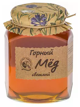 Мед горный Кедровый Бор натуральный светлый 500г