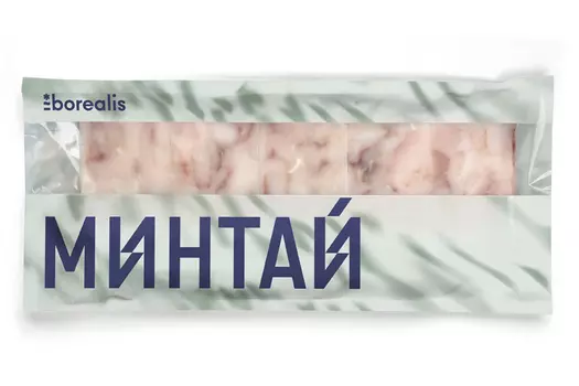 Минтай филе Borealis блочное без кожи без костей с/м д/пак 750г