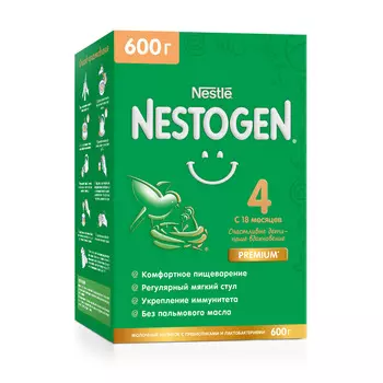 Молочко Nestogen 4 с пребиотиками и лактобактериями с 18мес 600г