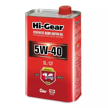 Масло моторное полусинтетическое Hi-Gear 1л 5W-40 SL/CF