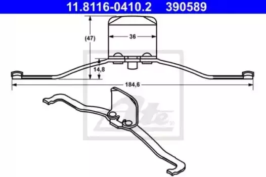 рем.к-т торм.колодок! пер.\ Renault,Nissan,BMW 11.8116-0410.2 ATE