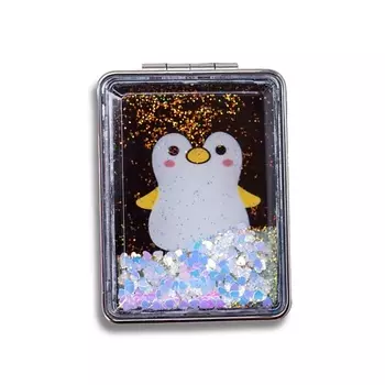 ILIKEGIFT Зеркало складное "Animal penguin black" с увеличением