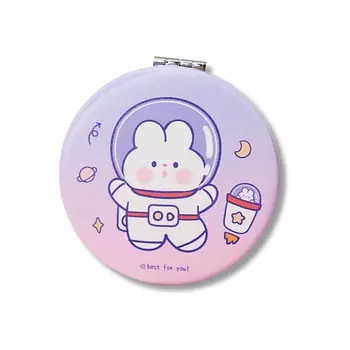 ILIKEGIFT Зеркало складное "Hare astronaut with a bottle" с увеличением