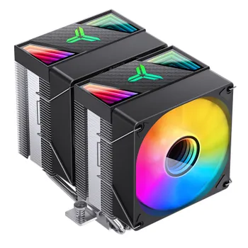 Кулер для процессора Jonsbo CR-1400 DV2 Black для Socket/115x/1200/1700/1851/AM4/AM5, 92 мм, 2300rpm, 33.8 дБА, 220 Вт, 4-pin PWM+3-pin 5V ARGB, Al+Cu, ARGB