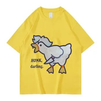 Cute Funny Goose Astarion 2023 Новая графическая футболка унисекс WoUnisex Ретро футболки с короткими рукавами Летняя мода Хлопковая футболка большого размера L