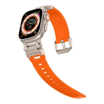 Ремешок из материала TPU, совместимый с Apple Vobafe, Titanium orange|stainless steel interface|TPU soft strap