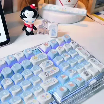 Колпачки для клавиш 140 + с подсветкой, колпачки для клавиш RGB PBT, колпачки для клавиш с двойным профилем для механической клавиатуры Alice 60% 61/87/104