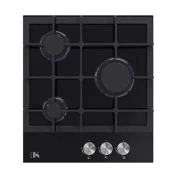 Газовая варочная панель Kitll KGG 4501 BLACK 45 см 3 конфорки цвет чёрный
