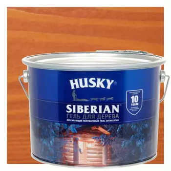 Гель для дерева Husky Siberian полуматовый цвет осенний клен 9 л
