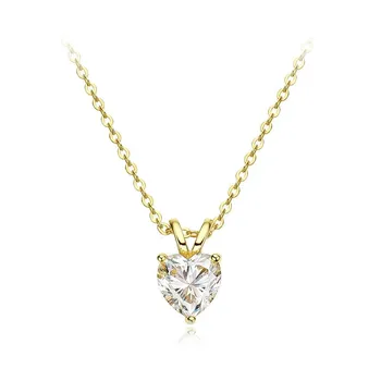 D Цвет 1CT Сердце Огранки Муассанит Ожерелье Подвеска Для Женщин S925 Серебро Сверкающее Лабораторное Бриллиантовое Кольцо На Шею Романтические Ювелирные Изделия