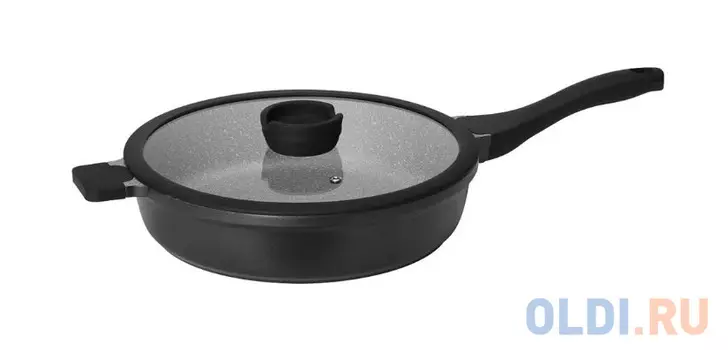 Сотейник Nadoba Grania 728115, 28 см, с крышкой, черный/серый
