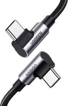 Кабель UGREEN US335 70696 Right Angle USB-C, 1м, space gray