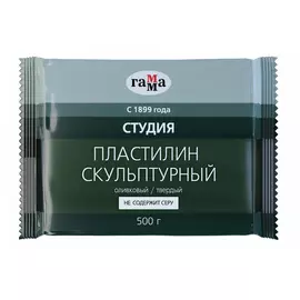 Пластилин скульптурный Гамма 500 г оливковый твердый