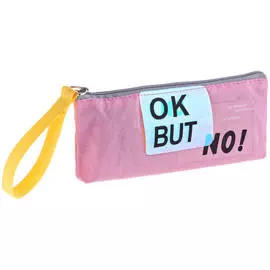 Пенал мягкий ArtSpace "Ok but no" 190*80*40 мм, розовый, х/б, ПВХ