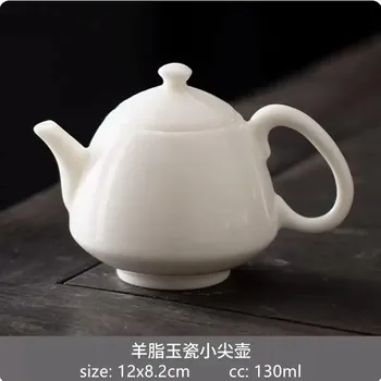 Чайник из белого фарфора Mutton Fat Jade, китайский керамический чайник для заваривания чая, фильтр ручной работы, горшок Xishi, традиционный фарфоровый чайный сервиз