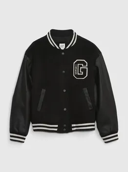 Детский шерстяной бомбер Gap, черный