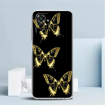 Красивый розовый чехол-бабочка для Xiaomi Redmi Note 11 Pro 10 9 9S 8 8T 7 9A 9C 9T 10 10C K40 прозрачный мягкий чехол для телефона TPU Redmi Note 11 Pro 5G