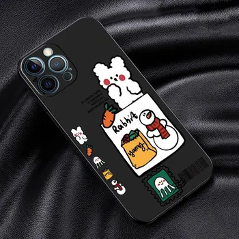 Чехол для Apple iPhone 14 13 11 12 Pro 7 XR X XS Max 8 Plus 6 6S SE 2022 13Pro черный мягкий телефон Funda Новый год iPhone 14