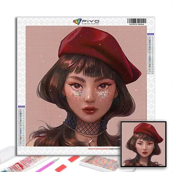 5D Алмазная картина Мультфильм Девушка Аватар DIY Алмазная вышивка Горный хрусталь Украшение дома Full Round 30X30CM