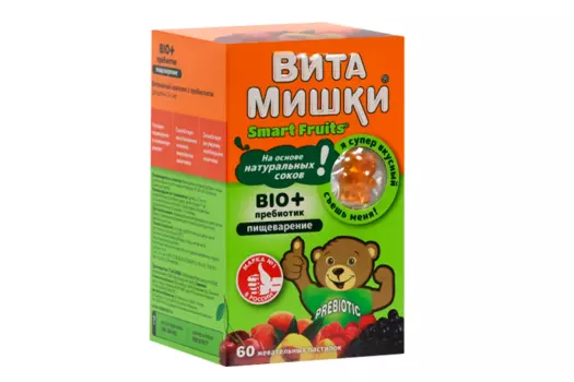 ВитаМишки Био+пребиотик, 60 шт, пастилки жевательные