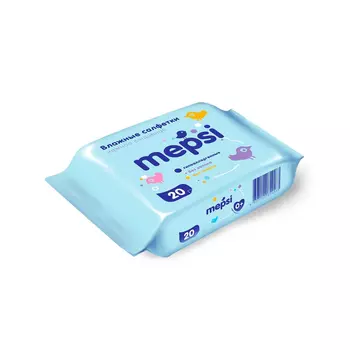 Влажные салфетки Mepsi детские, 20 шт.
