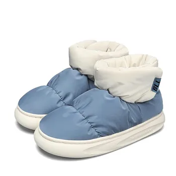 TUINANLE Comwarm Winter Toast Женские тапочки Теплые плюшевые хлопковые тапочки Нескользящие толстые подошвы Меховые туфли 34-35 чёрный