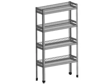 Стеллаж для посуды и приборов GPsteel СКТ 4/870/280/1600-с+