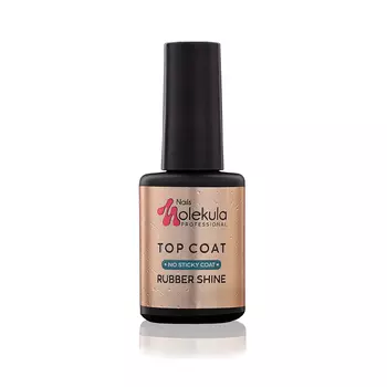 NAILS MOLEKULA PROFESSIONAL Финишное каучуковое покрытие с блеском Top Coat Rubber Shine No Sticky (без липкого слоя)