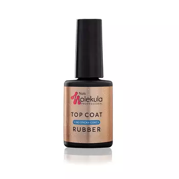 NAILS MOLEKULA PROFESSIONAL Финишное каучуковое покрытие Top Coat Rubber No Sticky (без липкого слоя)