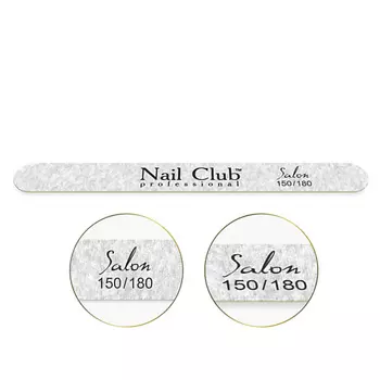 NAIL CLUB Маникюрная пилка для ногтей Luxury 150/180, тонкая прямая