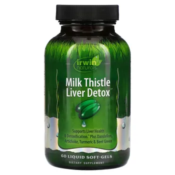 Irwin Naturals "Чистка печени расторопшей" Добавка для чистки печени с расторопшей 60 мягких желатиновых капсул с жидкостью