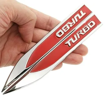 2 шт./лот, 3D металлическая эмблема TURBO, значок, наклейка на крыло, боковой Стайлинг автомобиля для Fo + rd Focus 2 3 ST RS Fiesta Mondeo Tuga Fusion чёрный