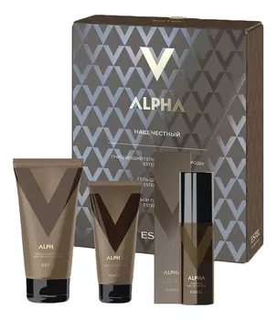 Набор Alpha Наш. Честный (гель д/лица и бороды очищающий 150мл + гель д/бритья 100мл + лосьон после бритья 100мл)