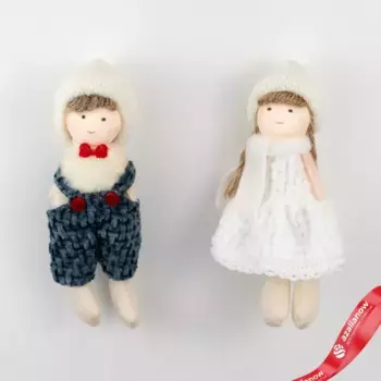 Украшение подвесное Мальчик/Девочка, H14х4х3см, цв. в асс., вид 2