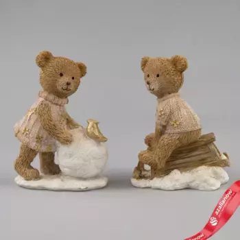 Сувенир Медвежонок (полирезин), H10,5х7,5х5,5см, в асс., коричневый
