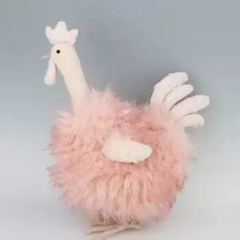 Сувенир Петух, H36x32x18см, розовый