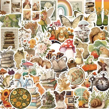 50pcs Vintage Animal Flower PVC Sticker Aesthetic Children s Stationery DIY Decoration Scrapbooking School Supplies
