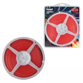 LED лента Uniel ULS-N01-2835-120LED/m-6mm-IP67-DC12V-9W/m-5M-RED блист