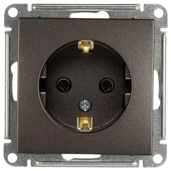 Розетка встраиваемая Systeme Electric W59 Deco с заземлением, цвет графит