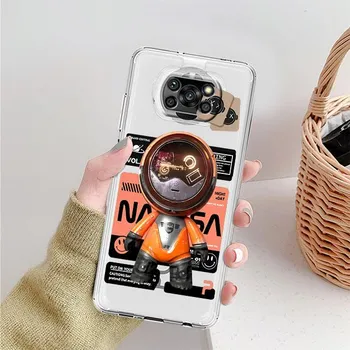 Роскошный прозрачный чехол с рисунком астронавта для Xiaomi Mi Poco X3 NFC M3 Pro F3 F1 11 Lite 12 Redmi Note 10 9S 8 7 9, мягкий чехол для телефона Xiaomi Poco M3
