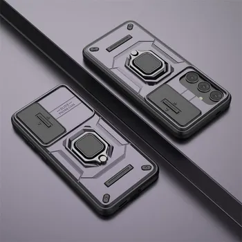 Чехол Armor для Samsung Galaxy S24 Ultra S23 Plus для Galaxy A14 5G A24 A34 A54, защитное кольцо-держатель для объектива, чехол для полной защиты от непогоды For Galaxy S23 Ultra синий