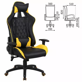 Кресло игровое Brabix GT Master GM-110 черный/желтый (531927)