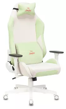 Кресло игровое Бюрократ ZOMBIE EPIC PRO Fabric, белый/зеленый (EPIC PRO LGREEN)