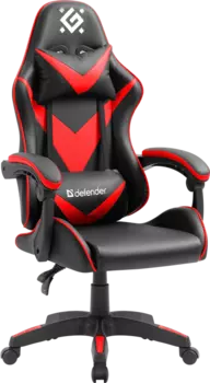 Кресло игровое Defender XCOM, черный/красный (64337)