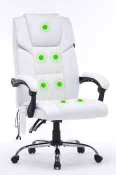 Кресло офисное CACTUS CS-CHR-OC02M-WT, вибромассаж, белый (CS-CHR-OC02M-WT)