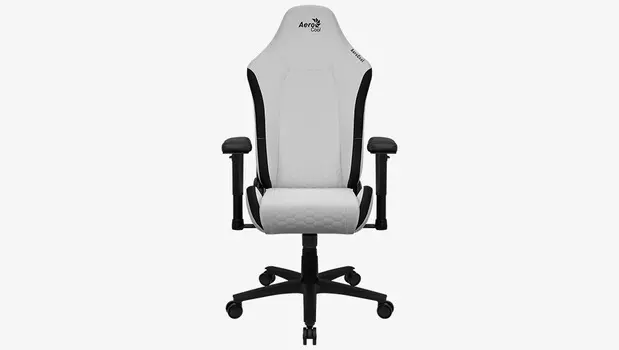 Кресло игровое AeroCool Crown Leatherette, белый (4711099471171)