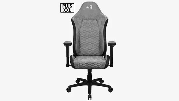 Кресло игровое AeroCool CROWN PLUS AeroSuede, серый (00031229)