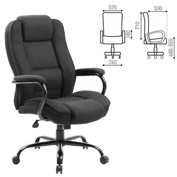 Кресло руководителя Brabix Heavy Duty HD-002 черный (531830)