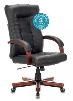 Кресло руководителя Бюрократ KB-10WALNUT черный (KB-10WALNUT/B/LEATH)